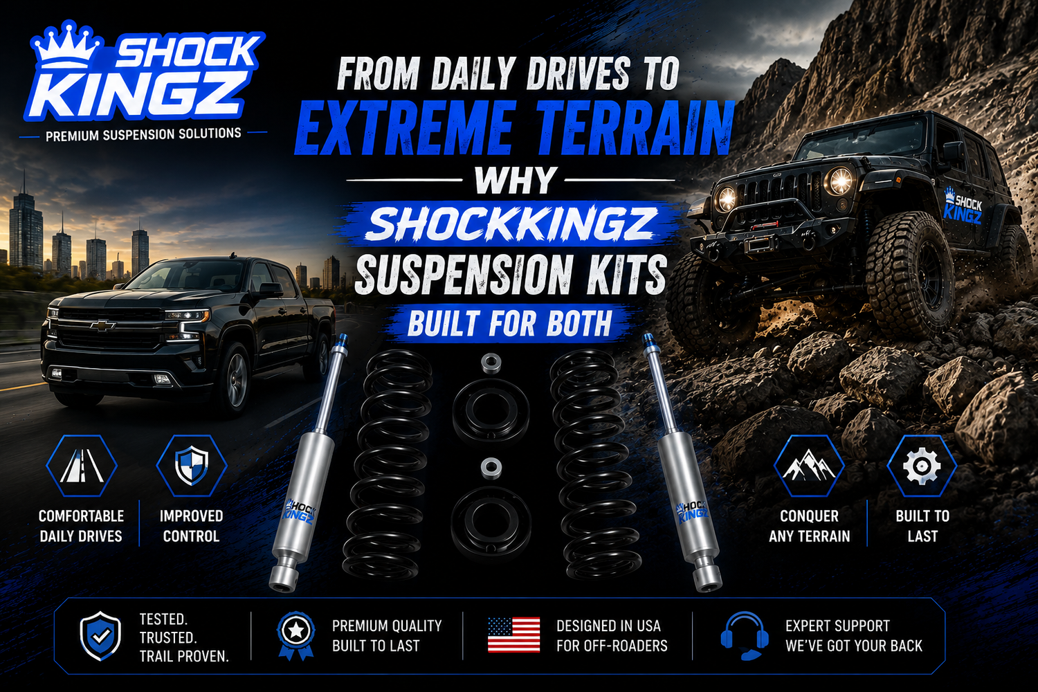 From Daily Drives to Extreme Terrain - Why ShockKingz Suspension Kits Are Built for Both
