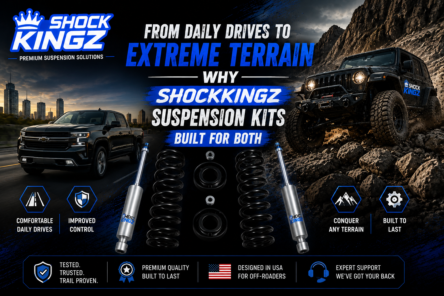 From Daily Drives to Extreme Terrain - Why ShockKingz Suspension Kits Are Built for Both