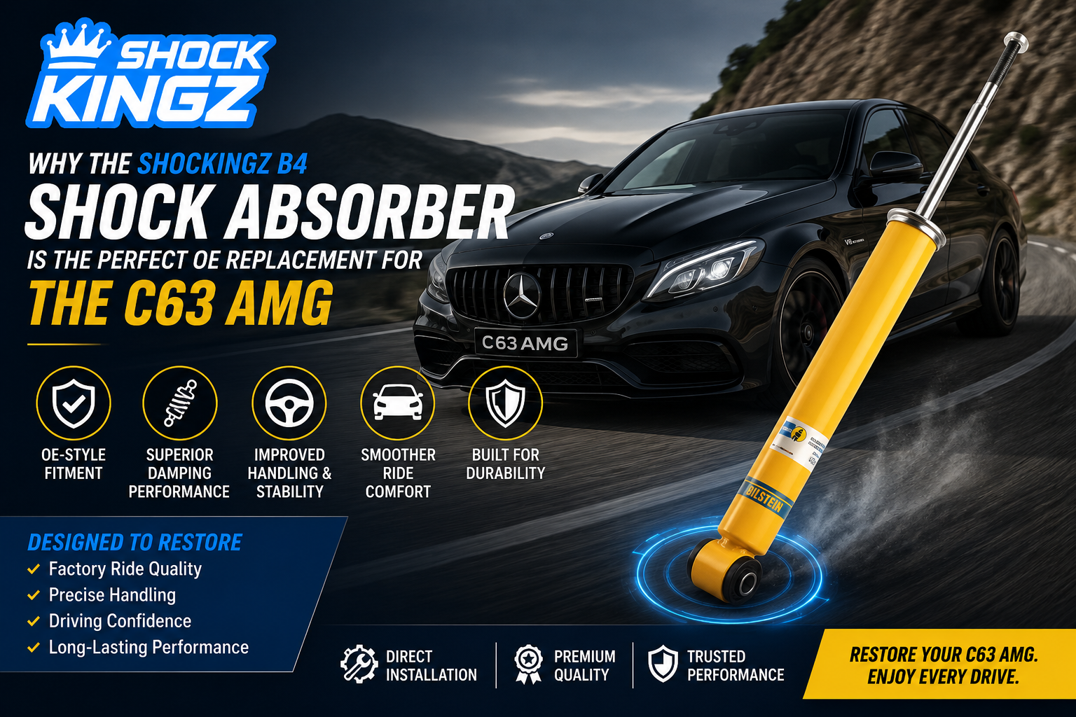 Why the Shockingz B4 Shock Absorber Is the Perfect OE Replacement for the C63 AMG