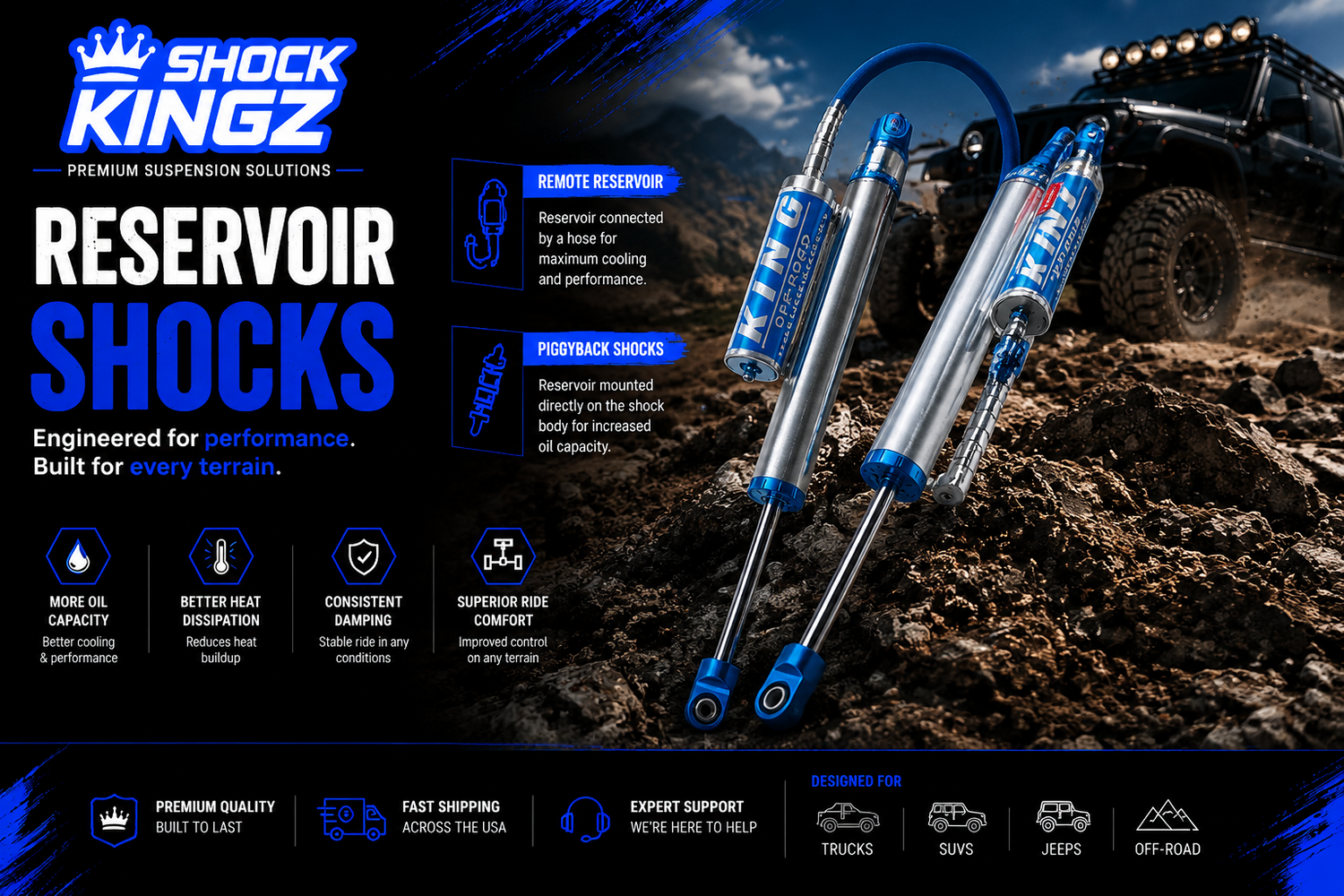 Reservoir Shocks: Ultimate Suspension Upgrade for Trucks, SUVs & Off-Road