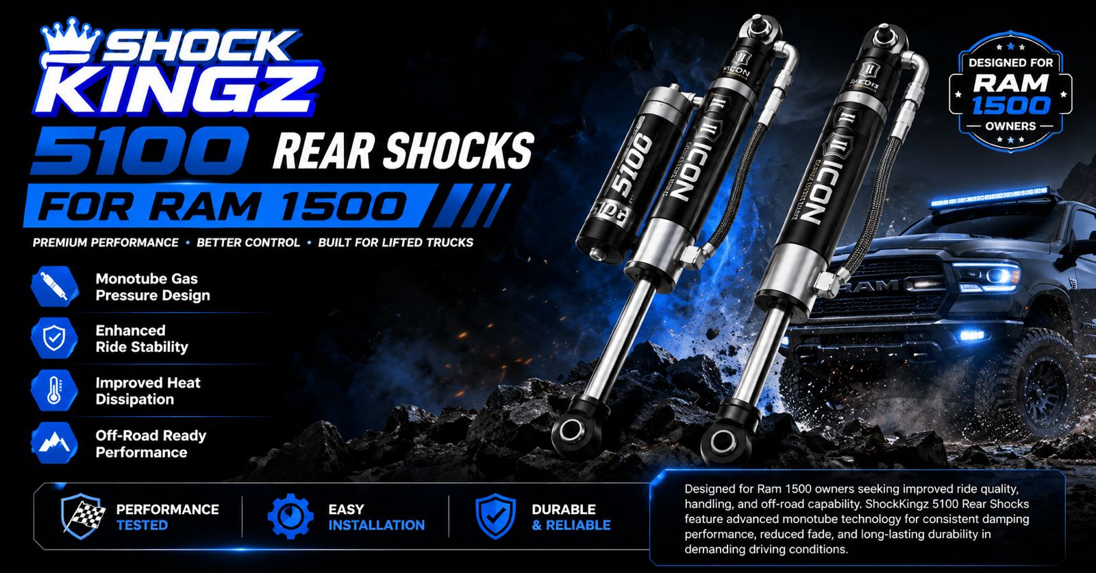 ShockKingz 5100 Rear Shocks for Ram 1500: Worth the Upgrade