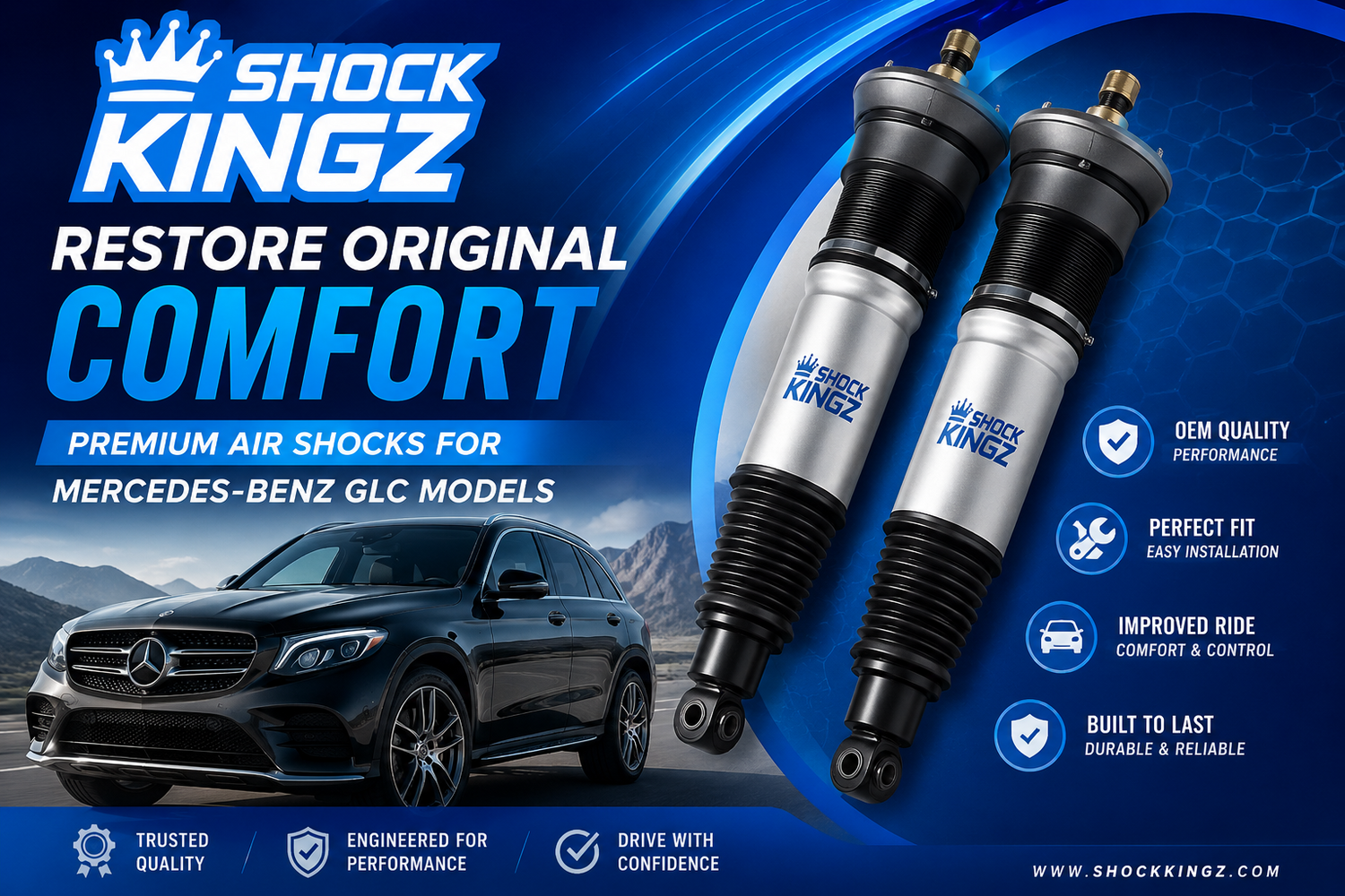 Restore Original Comfort with Premium Air Shocks for Mercedes-Benz GLC Models